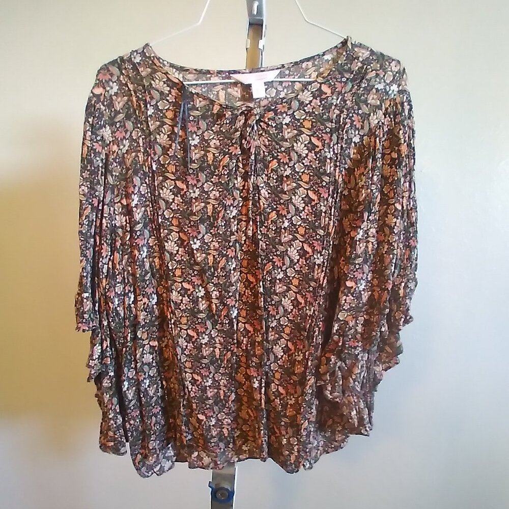 XL Lauren Conrad Floral Print Blouse, Preowned